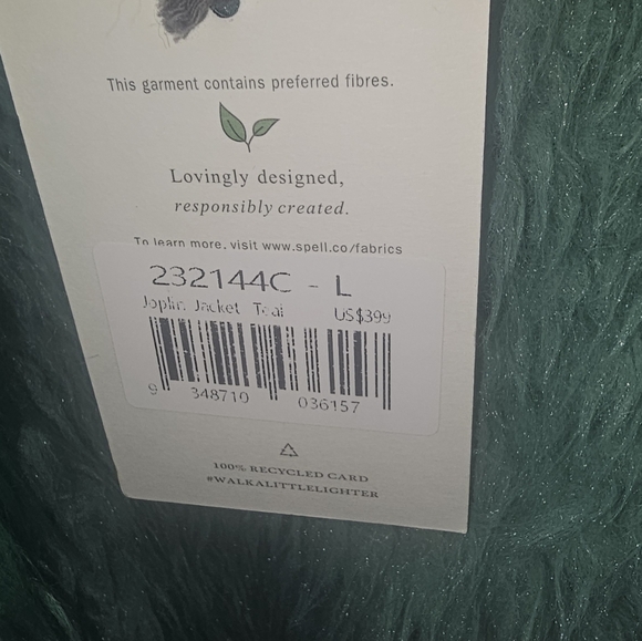 Spell Joplin Jacket Teal Fur Afghan Penny Lane Coat - Picture 7 of 12